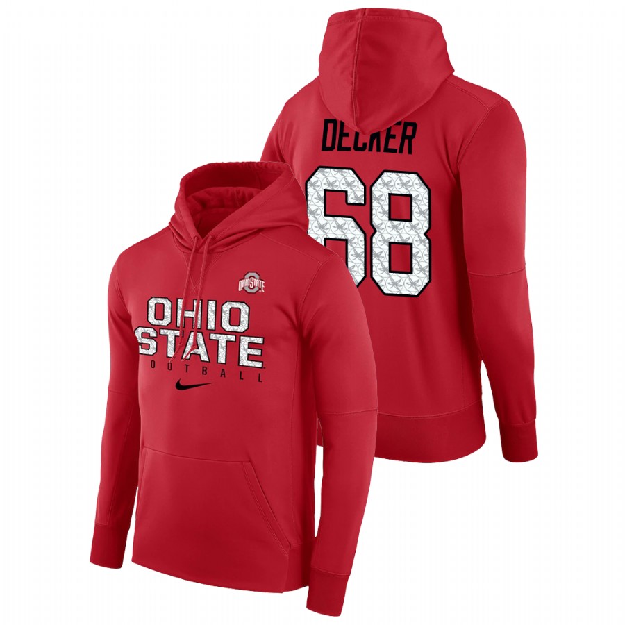 men's ohio state buckeyes taylor decker performance pullover scarlet football practice hoodie