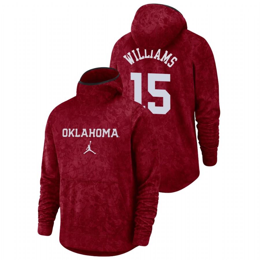 men's oklahoma sooners alondes williams team logo pullover crimson basketball spotlight hoodie