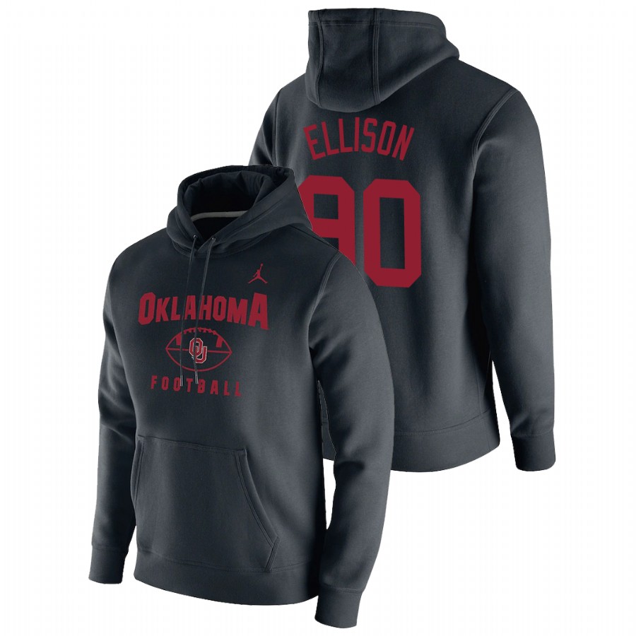 men's oklahoma sooners josh ellison pullover football black oopty oop hoodie