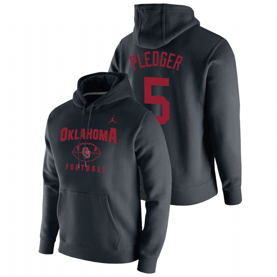 men's oklahoma sooners t.j. pledger pullover football black oopty oop hoodie