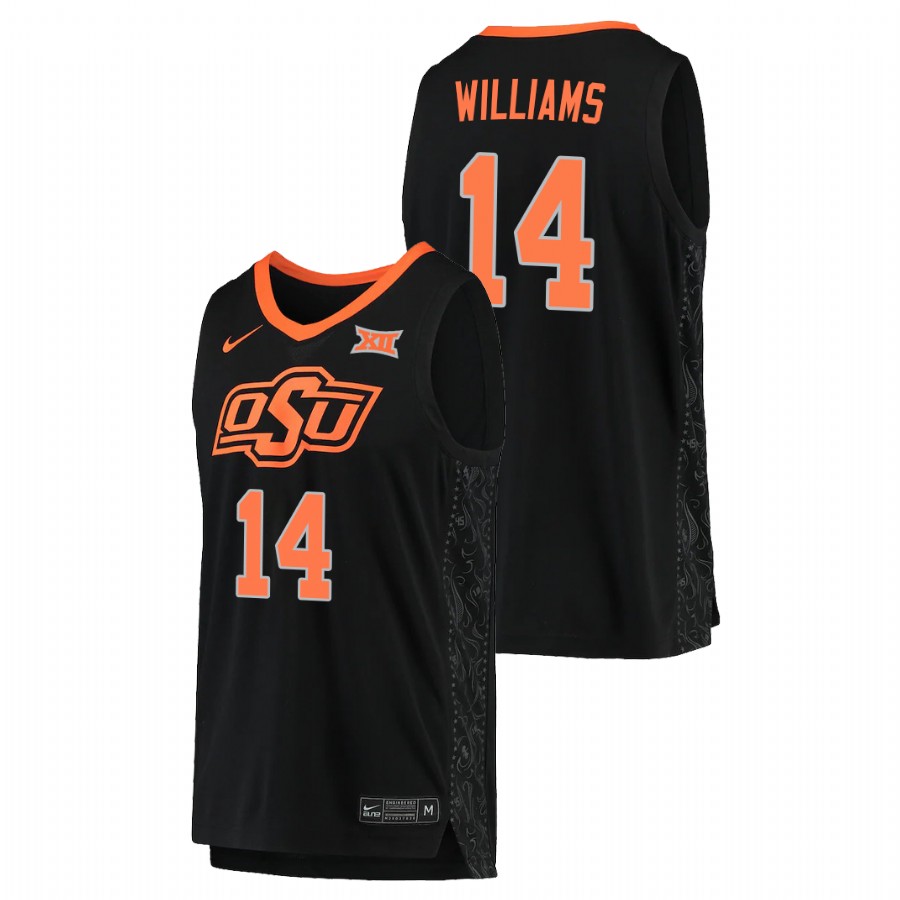 men's oklahoma state cowboys bryce williams 2021 replica college basketball black jersey
