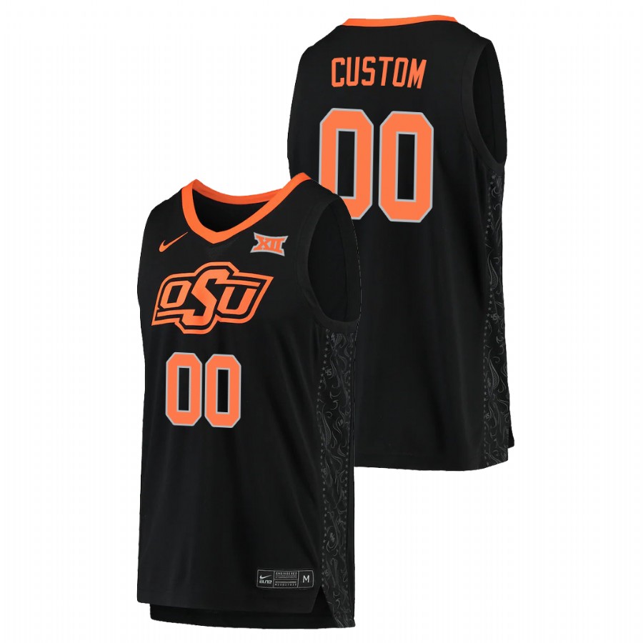 men's oklahoma state cowboys custom 2021 replica college basketball black jersey