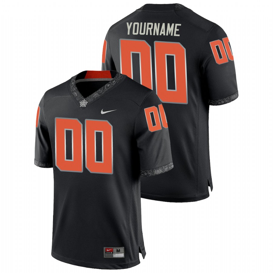 men's oklahoma state cowboys custom black college football game jersey