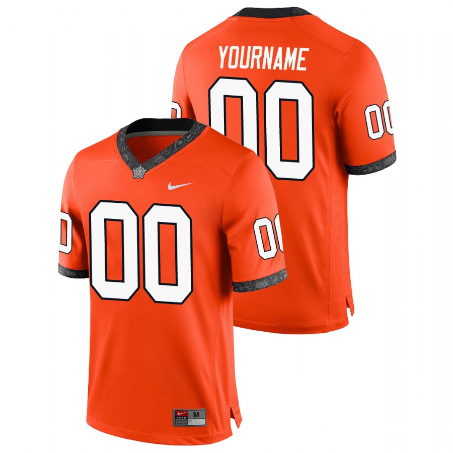 men's oklahoma state cowboys custom orange college football game jersey