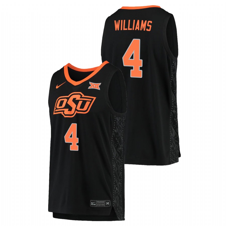 men's oklahoma state cowboys donovan williams 2021 replica college basketball black jersey
