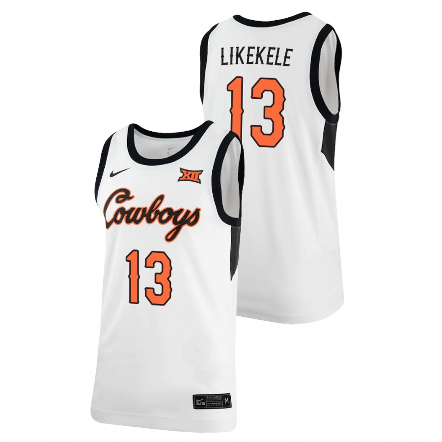 men's oklahoma state cowboys isaac likekele 2021 retro replica basketball white jersey