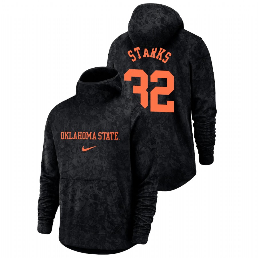 men's oklahoma state cowboys john starks team logo pullover black basketball spotlight hoodie
