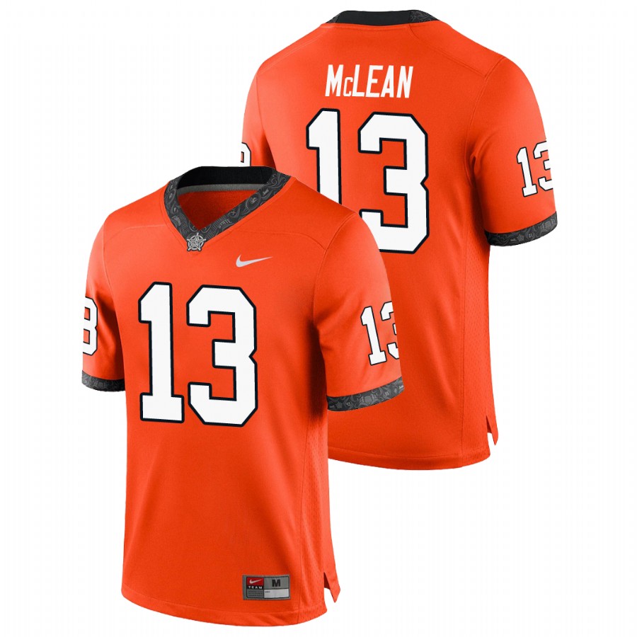men's oklahoma state cowboys nolan mclean orange college football game jersey