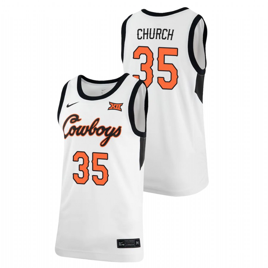 men's oklahoma state cowboys weston church 2021 retro replica basketball white jersey