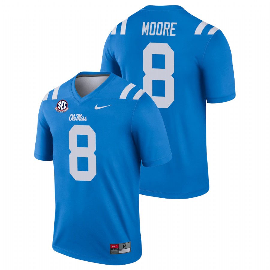 men's ole miss rebels elijah moore alternate legend college football blue jersey