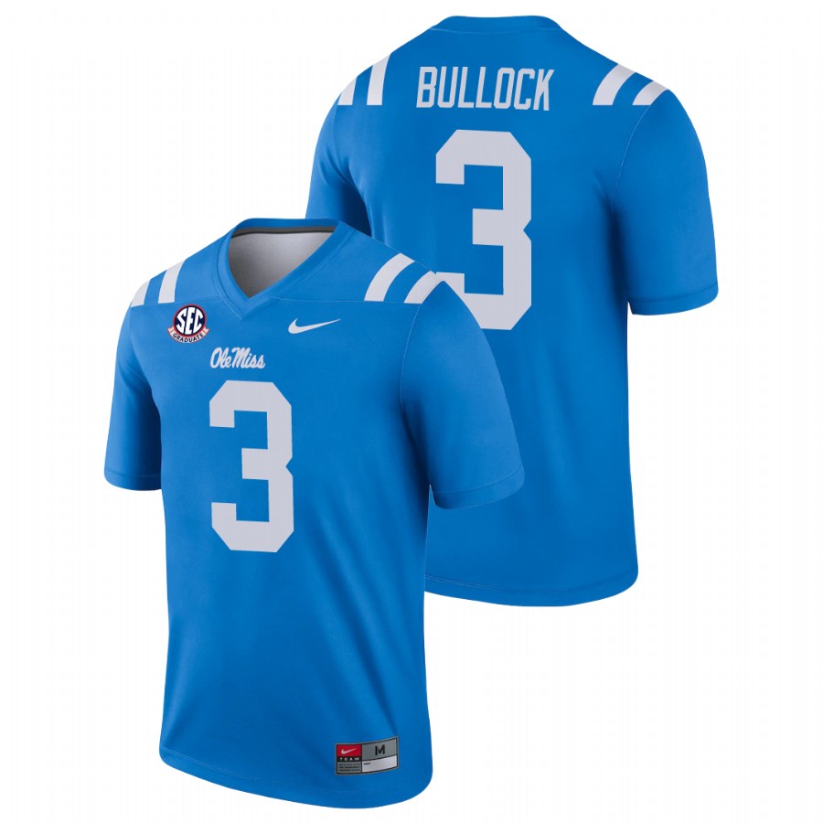 men's ole miss rebels kentrel bullock alternate legend college football blue jersey
