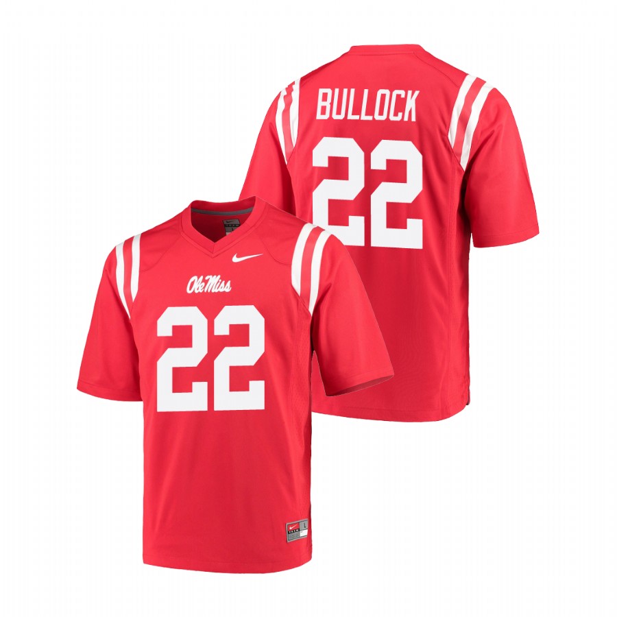 men's ole miss rebels kentrel bullock red college football game jersey