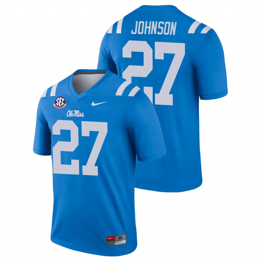 men's ole miss rebels tysheem johnson alternate legend college football blue jersey