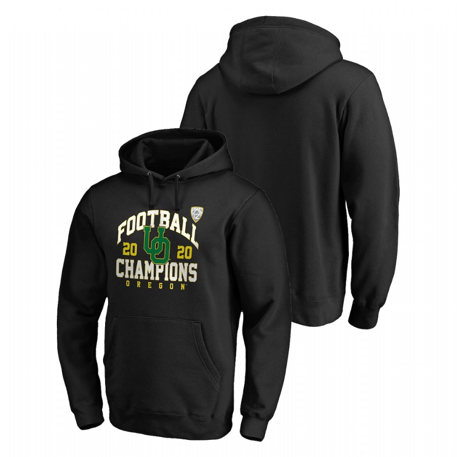 men's oregon ducks black 2020 pac 12 football champions pullover hoodie