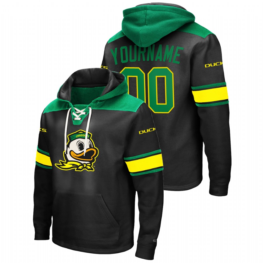 men's oregon ducks custom pullover black 2.0 lace up hoodie
