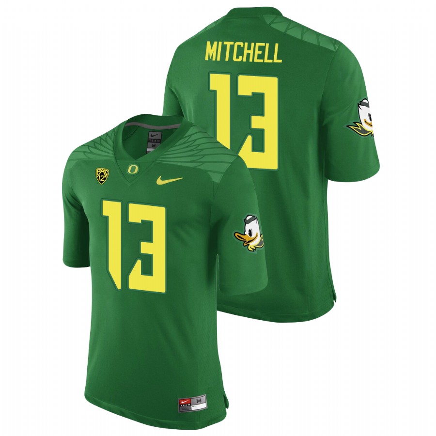 men's oregon ducks dillon mitchell green replica game football jersey
