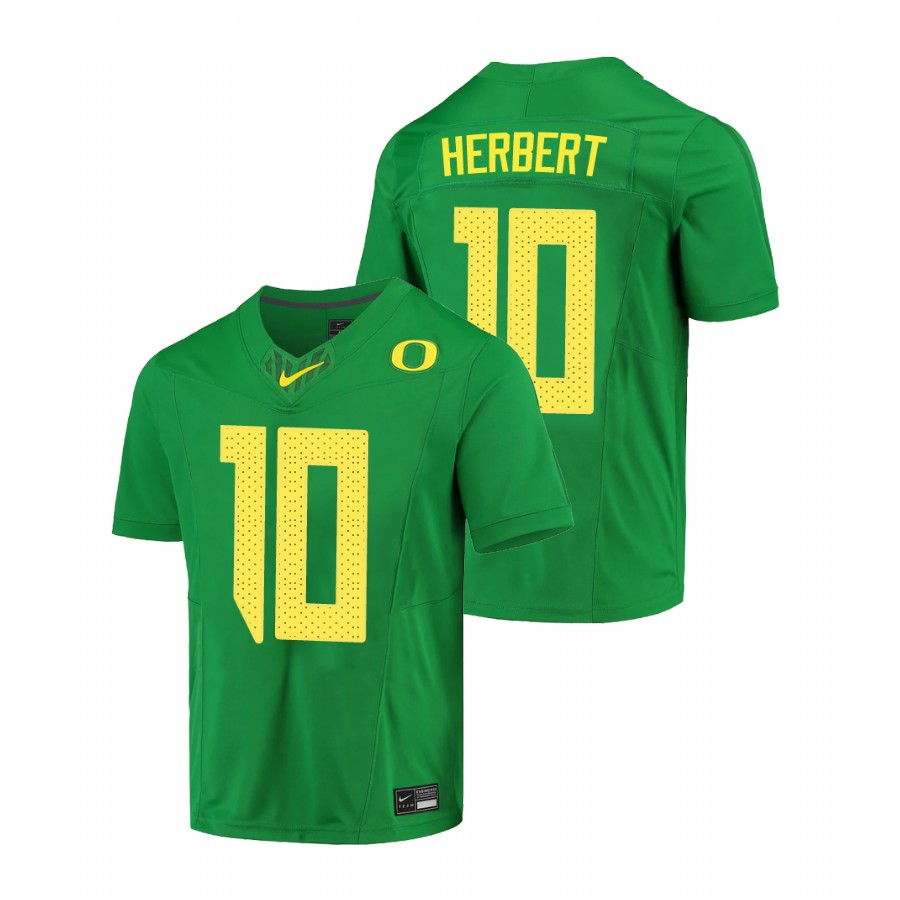 men's oregon ducks justin herbert green limited football jersey