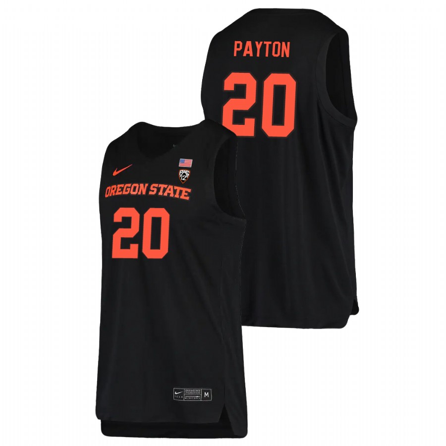 men's oregon state beavers gary payton 2021 replica college basketball black jersey