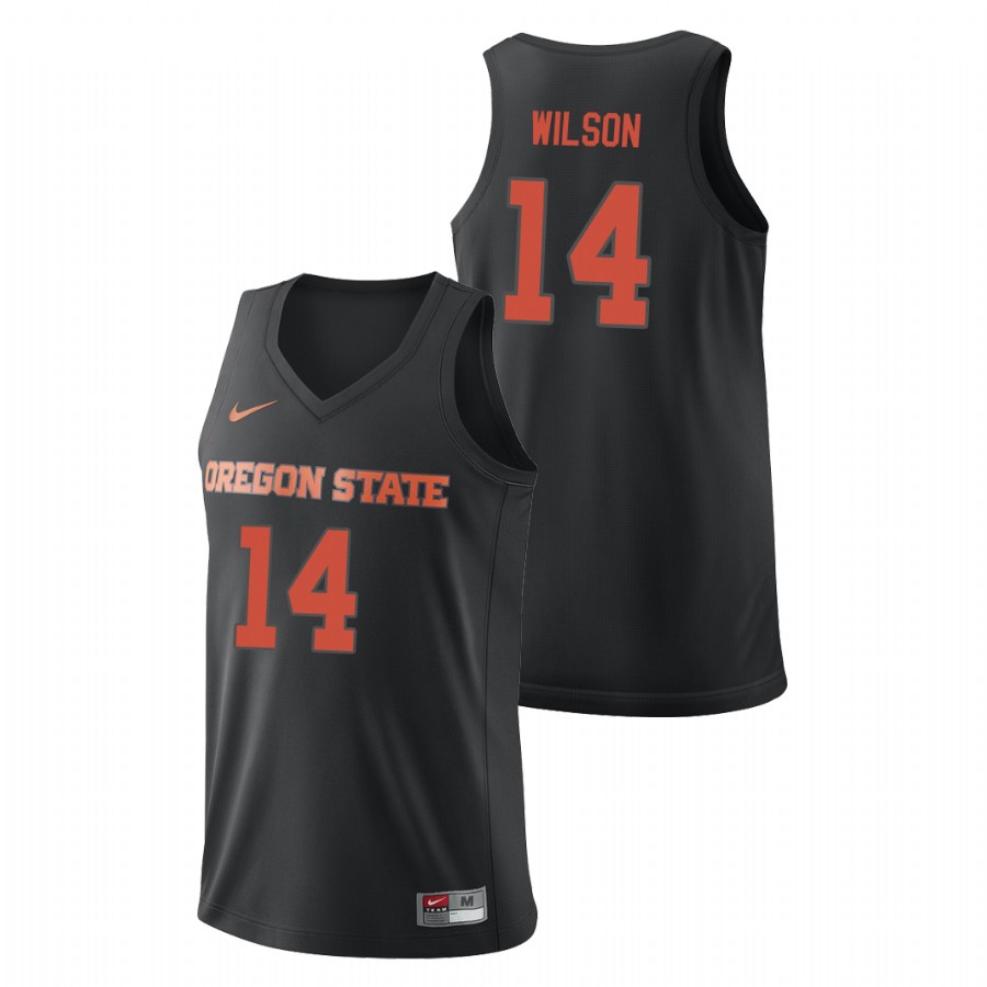 men's oregon state beavers jack wilson black replica college basketball jersey