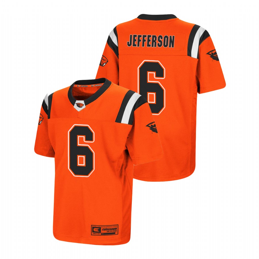 men's oregon state beavers jermar jefferson orange replica college football jersey