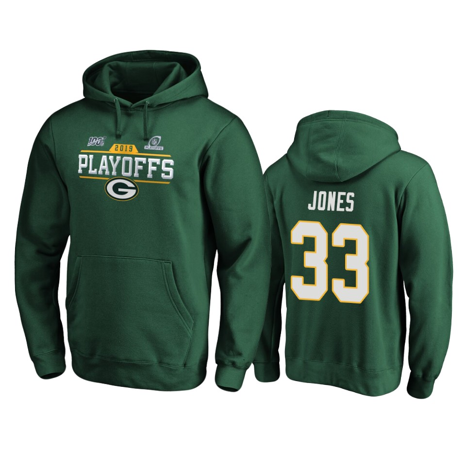 men's packers aaron jones green 2019 nfl playoffs chip shot pullover hoodie