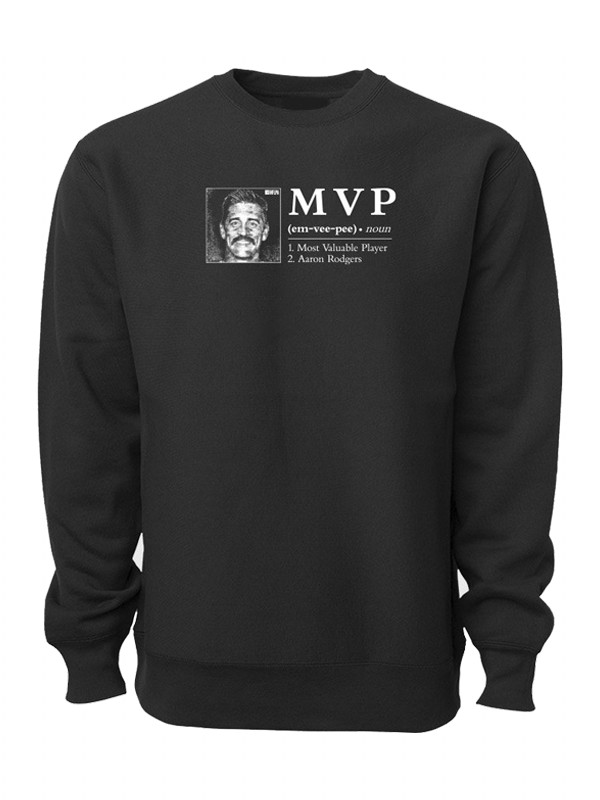 men's packers aaron rodgers black 2020 nfl mvp player graphic sweatshirt
