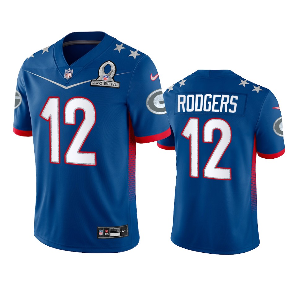 men's packers aaron rodgers royal game 2022 nfc pro bowl jersey