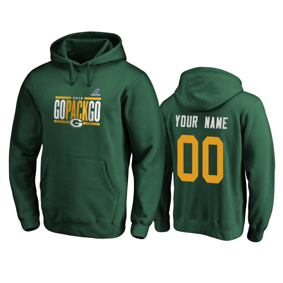 men's packers custom green 2019 nfl playoffs hometown checkdown pullover hoodie