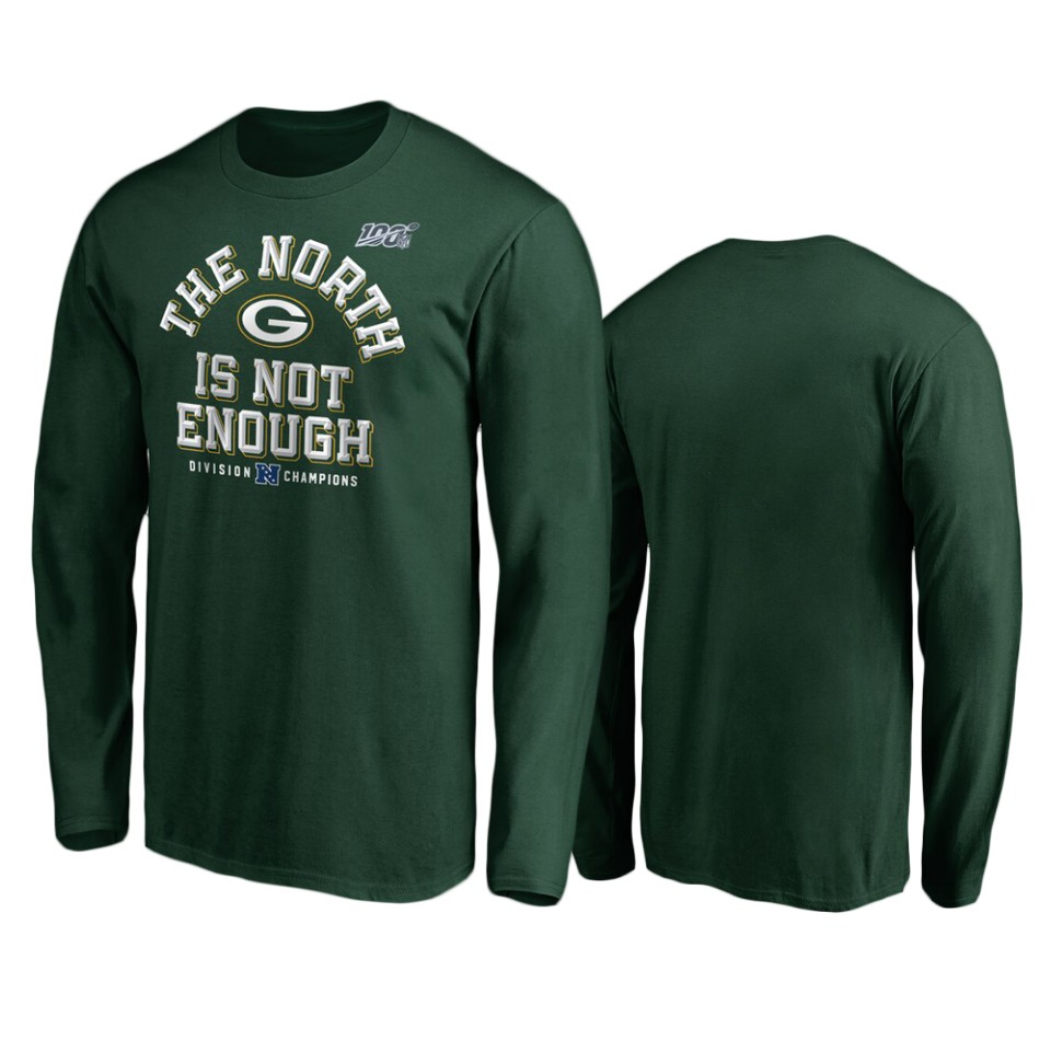 men's packers green 2019 nfc north division champions cover two long sleeve t shirt