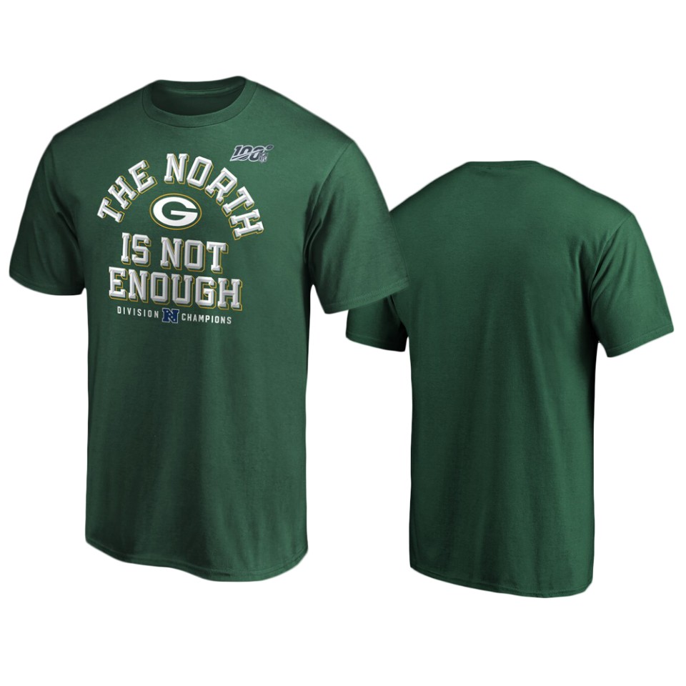 men's packers green 2019 nfc north division champions cover two t shirt