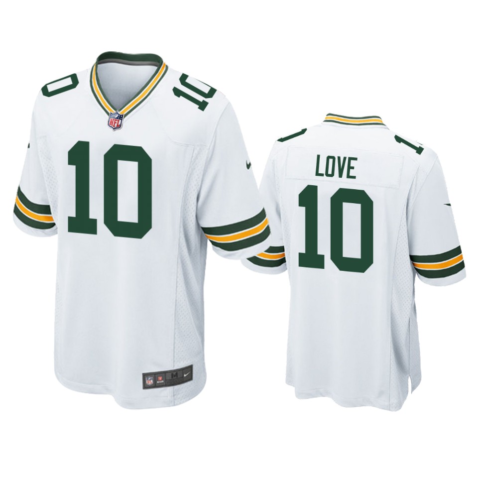 men's packers jordan love white game jersey