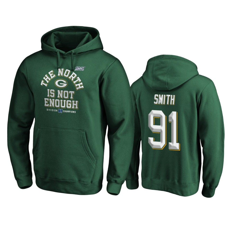 men's packers preston smith green 2019 nfc north division champions cover two pullover hoodie