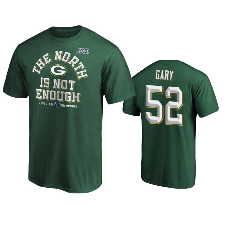 men's packers rashan gary green 2019 nfc north division champions cover two t shirt