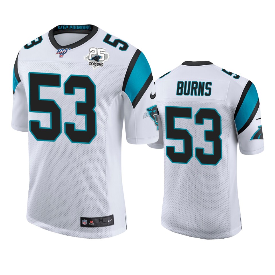 men's panthers brian burns white 25th season vapor limited jersey