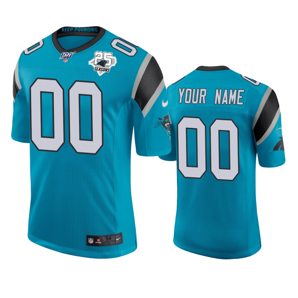 men's panthers custom blue 25th season classic limited jersey