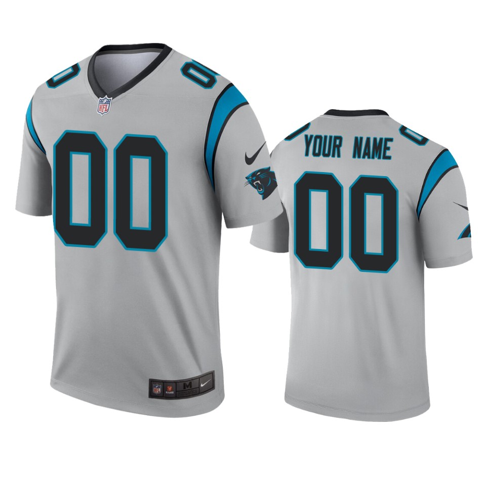 men's panthers custom silver inverted legend jersey