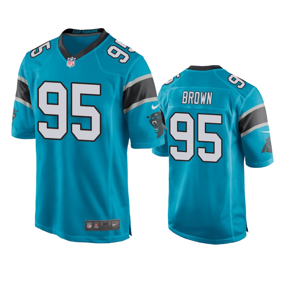 men's panthers derrick brown blue game jersey