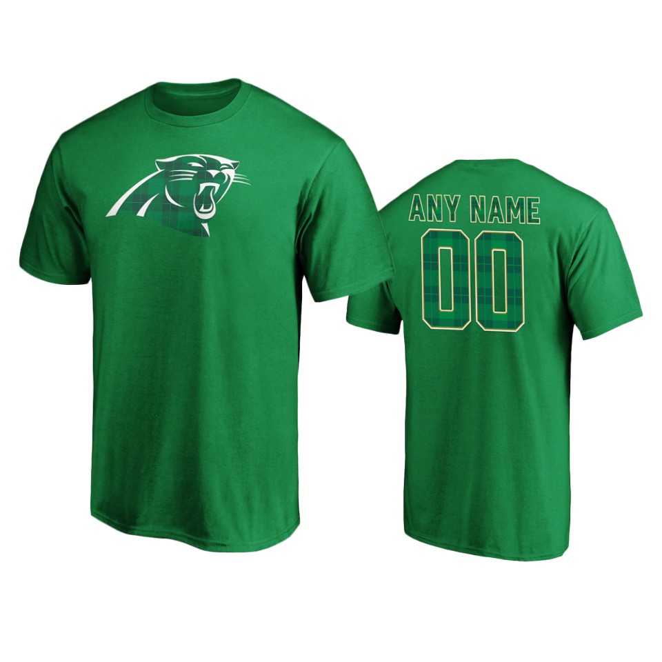 men's panthers green st. patrick's day emerald plaid t shirt