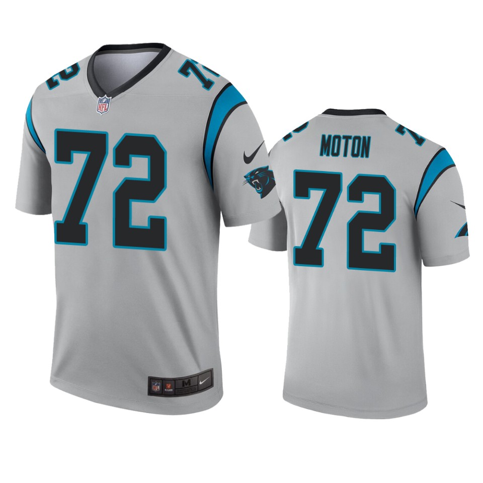 men's panthers taylor moton silver inverted legend jersey