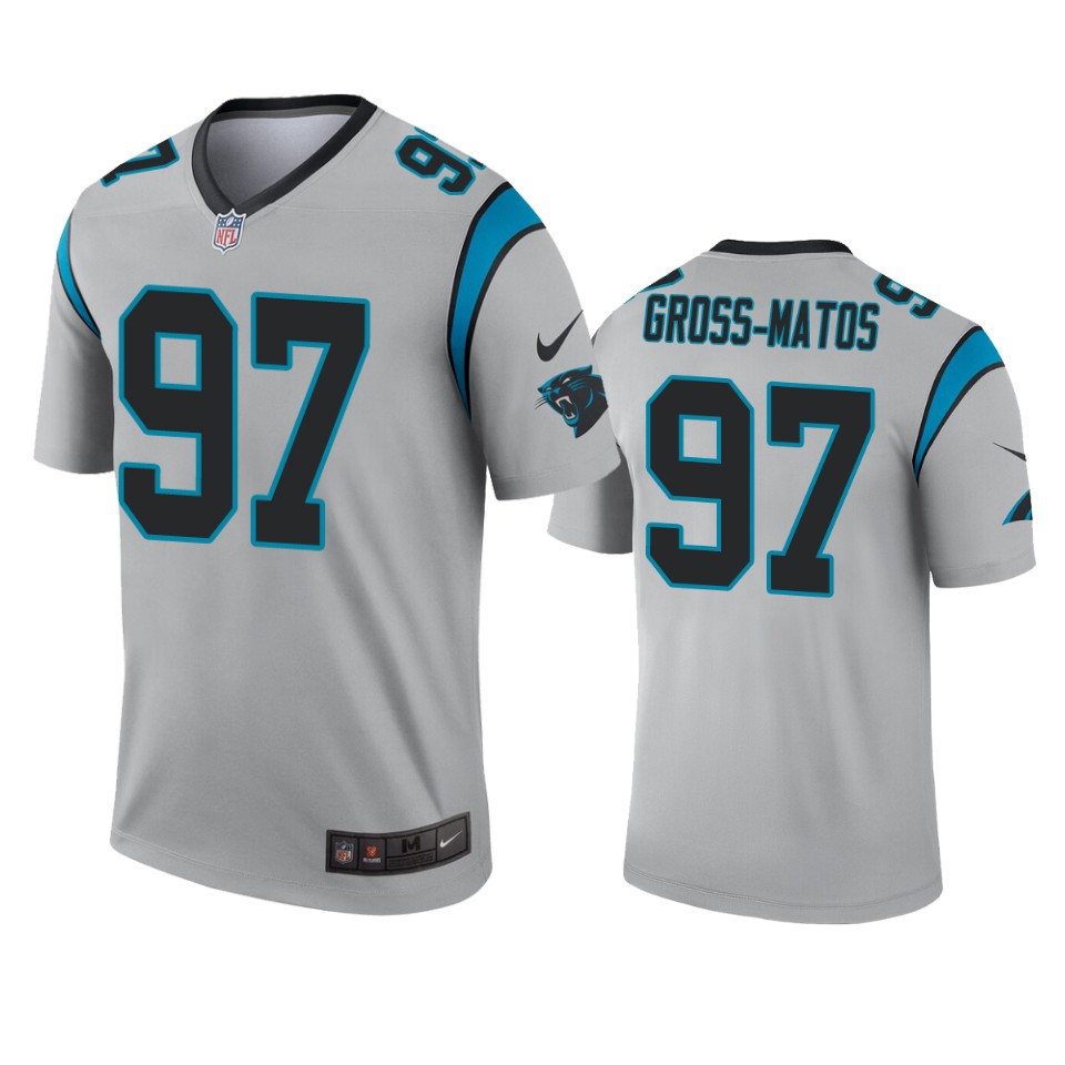 men's panthers yetur gross matos silver inverted legend jersey