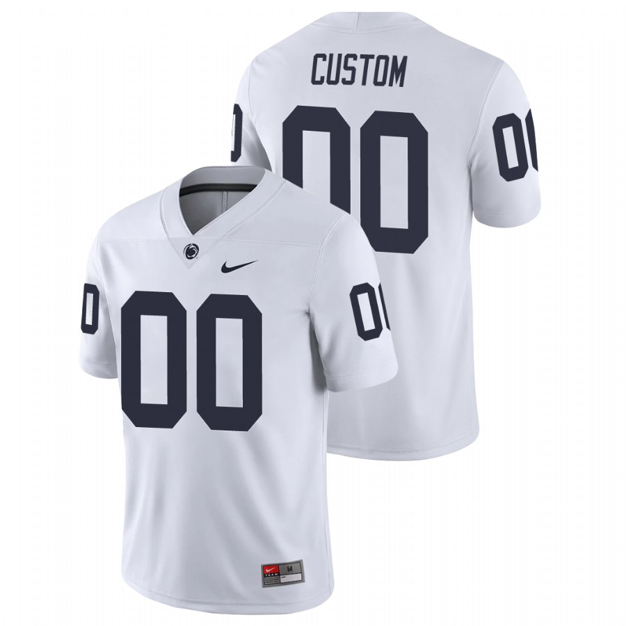 men's penn state nittany lions custom white college football game jersey