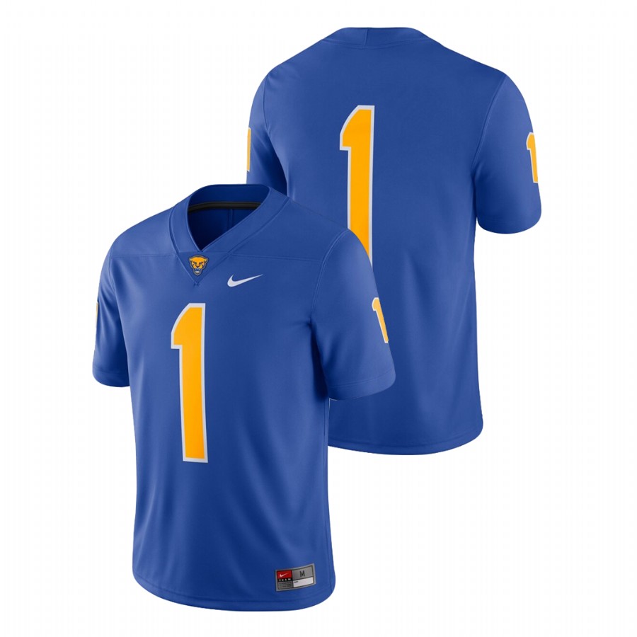 men's pittsburgh panthers 1 royal game college football jersey