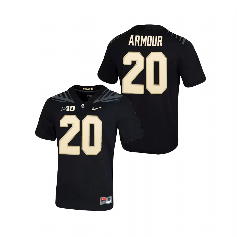 men's purdue boilermakers alfred armour black game football jersey