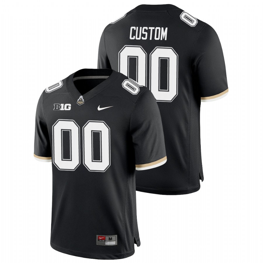 men's purdue boilermakers custom black college football game jersey
