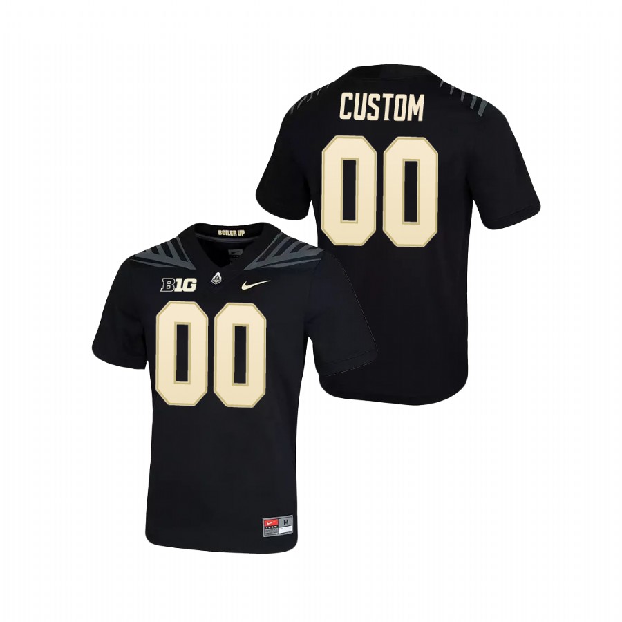 men's purdue boilermakers custom black game football jersey