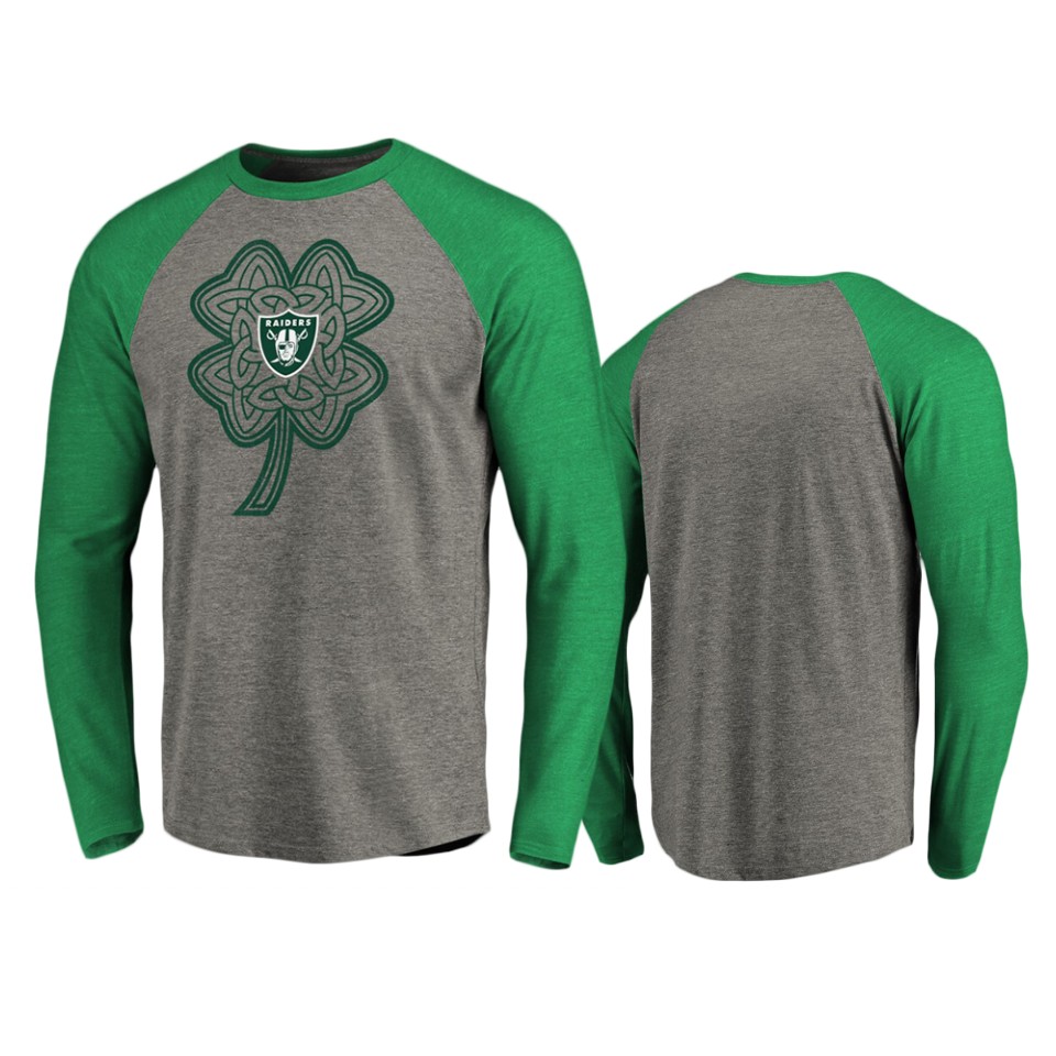 men's raiders heathered gray st. patrick's day celtic charm t shirt