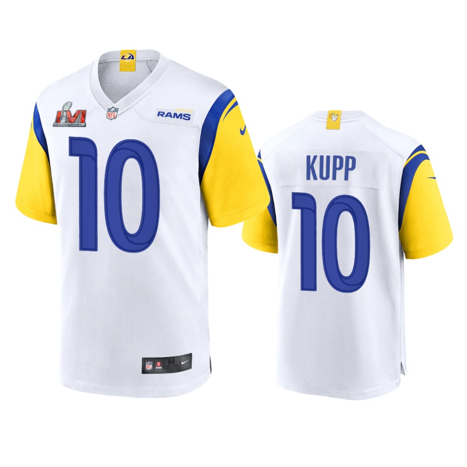 men's rams cooper kupp white super bowl lvi game jersey
