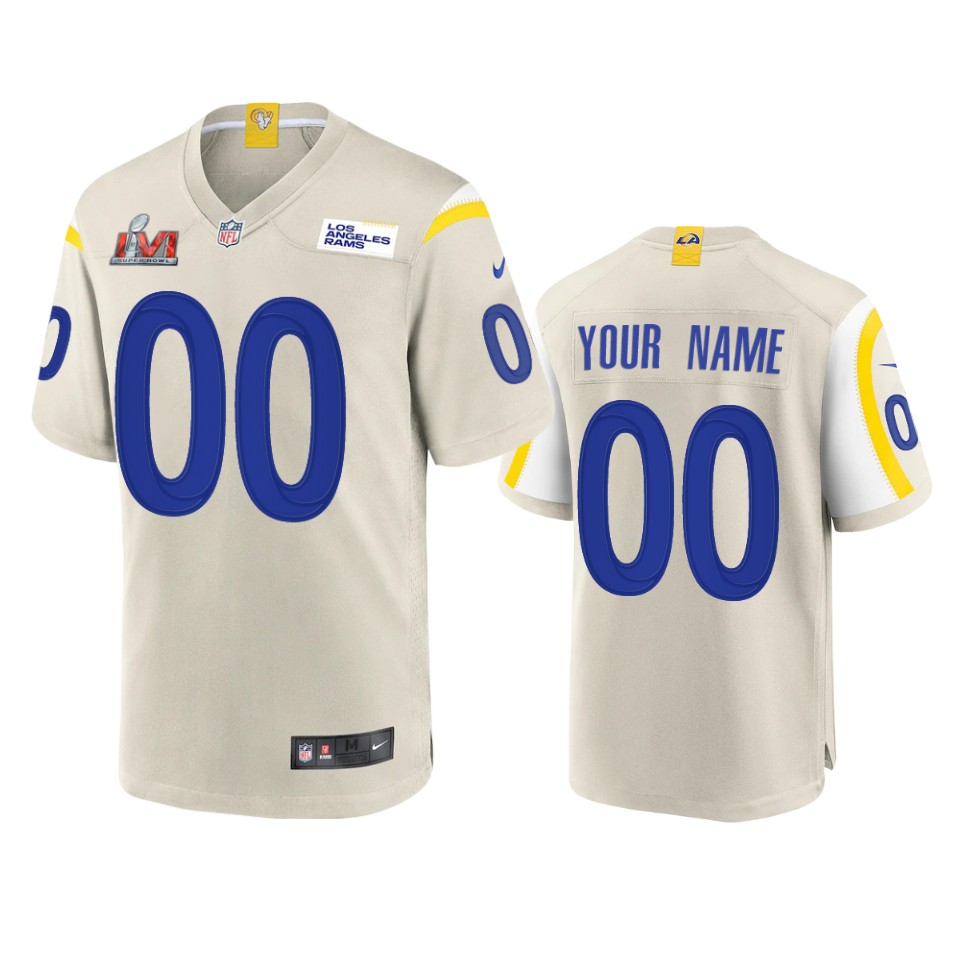 men's rams custom bone super bowl lvi game jersey