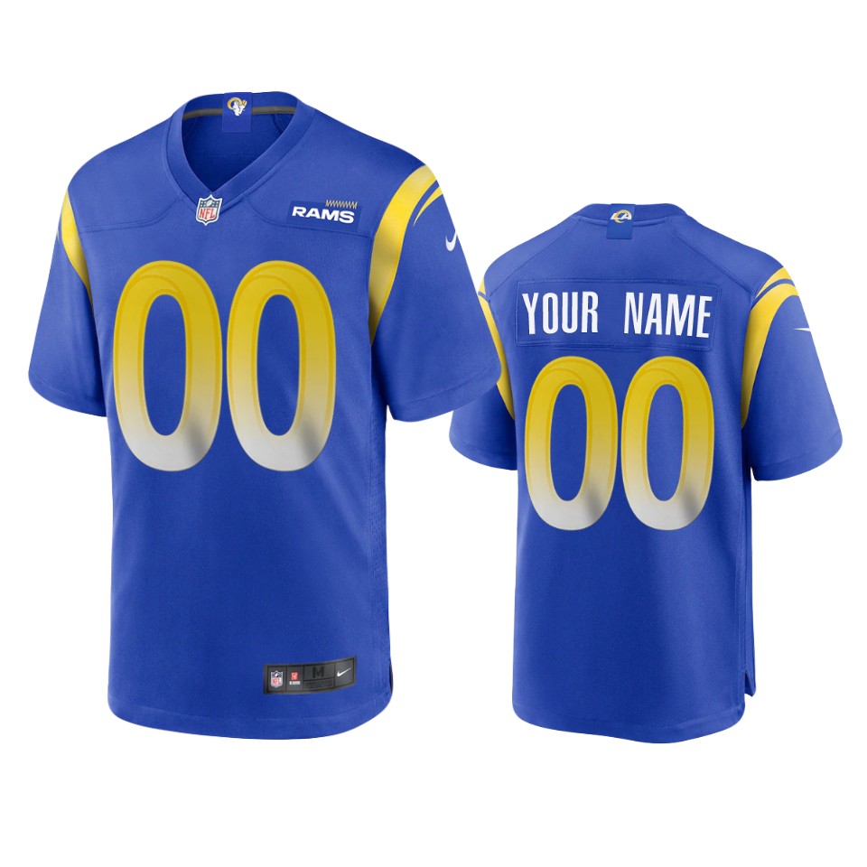 men's rams custom royal 2020 game jersey