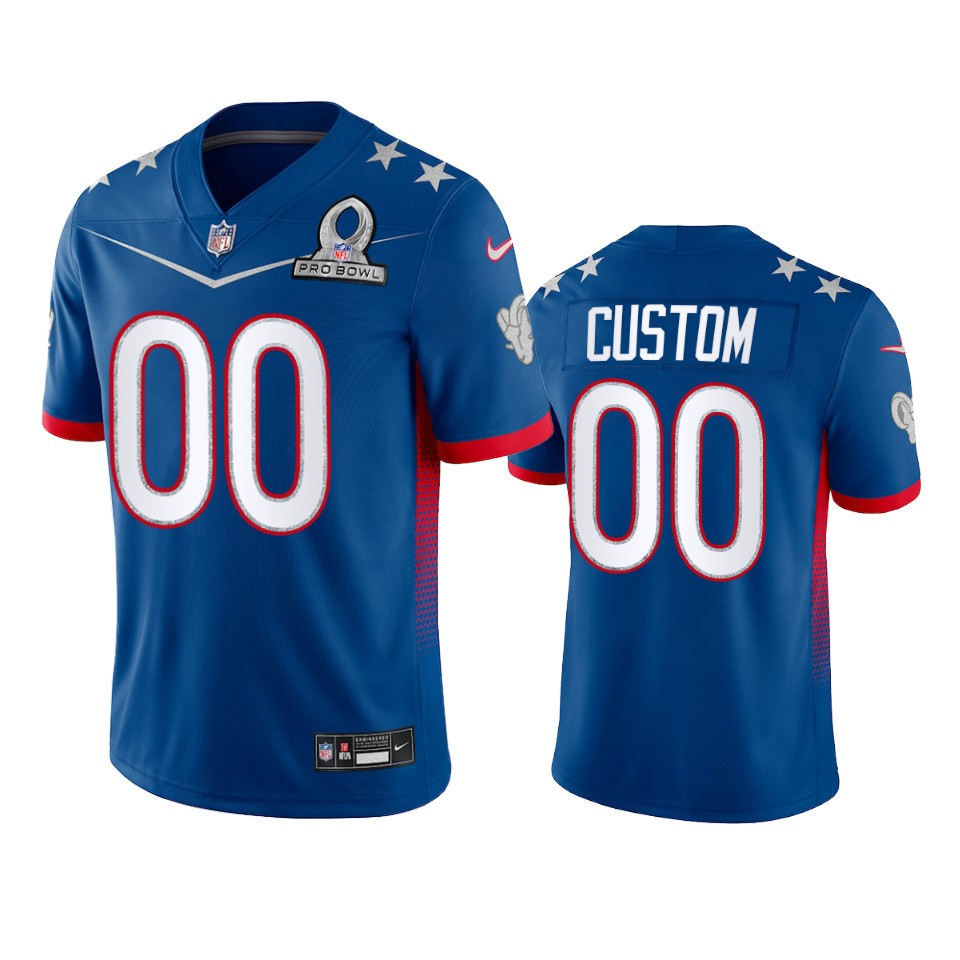 men's rams custom royal game 2022 nfc pro bowl jersey